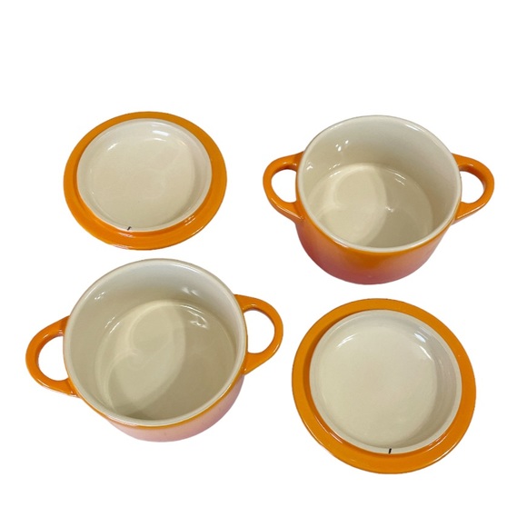 NEW LE CREUSET FLAME Mini Cocotte Set/2 🔥🧡🔥 - Picture 4 of 6